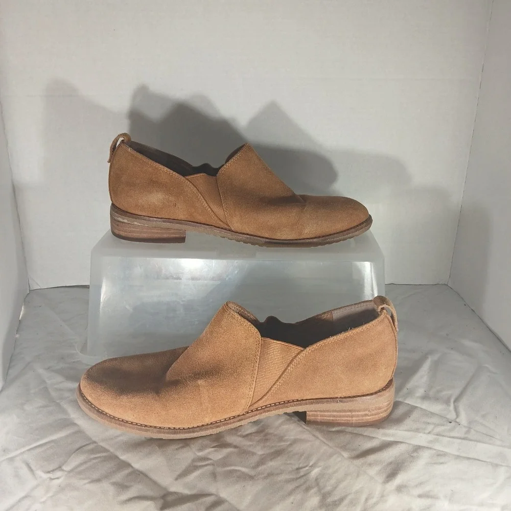 Franco Sarto Justia Tan Suede Shearling Lined Slip On Loafers Mens‎ 9M EUR 39